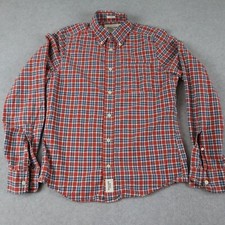 Abercrombie  Fitch Shirt Mens Large Muscle Pocket Button Red Plaid Long Sleeve