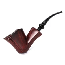 Handmade Briar Wood Tobacco Smoking Pipe 3mm Metal Filter Freehand Pipe Unsmoked