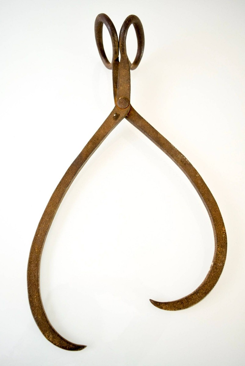 Vintage Antique Ice Hook Large Antique Hand-Forged Cast Iron Ice