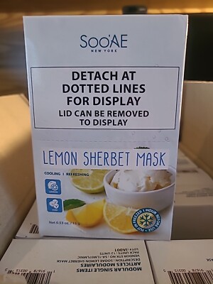 Lot Of 12 Soo'AE Lemon Sherbet Face Mask 12 Pack box(144 total packages)