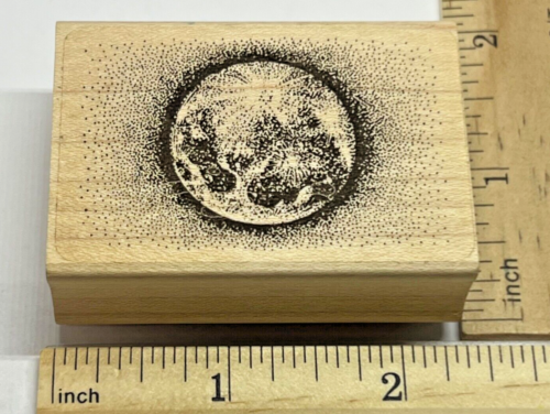 Stampscapes Full Moon Rubber Stamp celestial night sky astronomy - Afbeelding 1 van 4