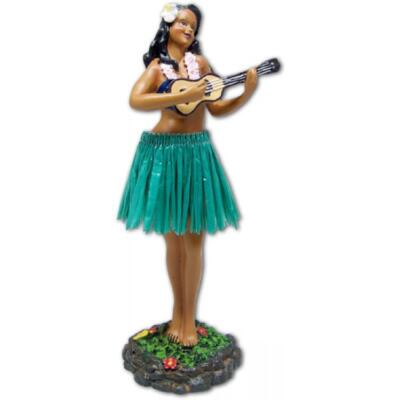 Leilani Girl in Green Skirt with Ukulele Dashboard Doll New In Box