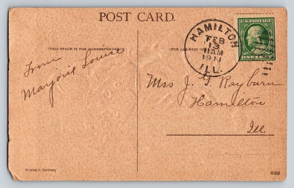 c1910 Boy Pink Roses Valentines Day P195A eBay