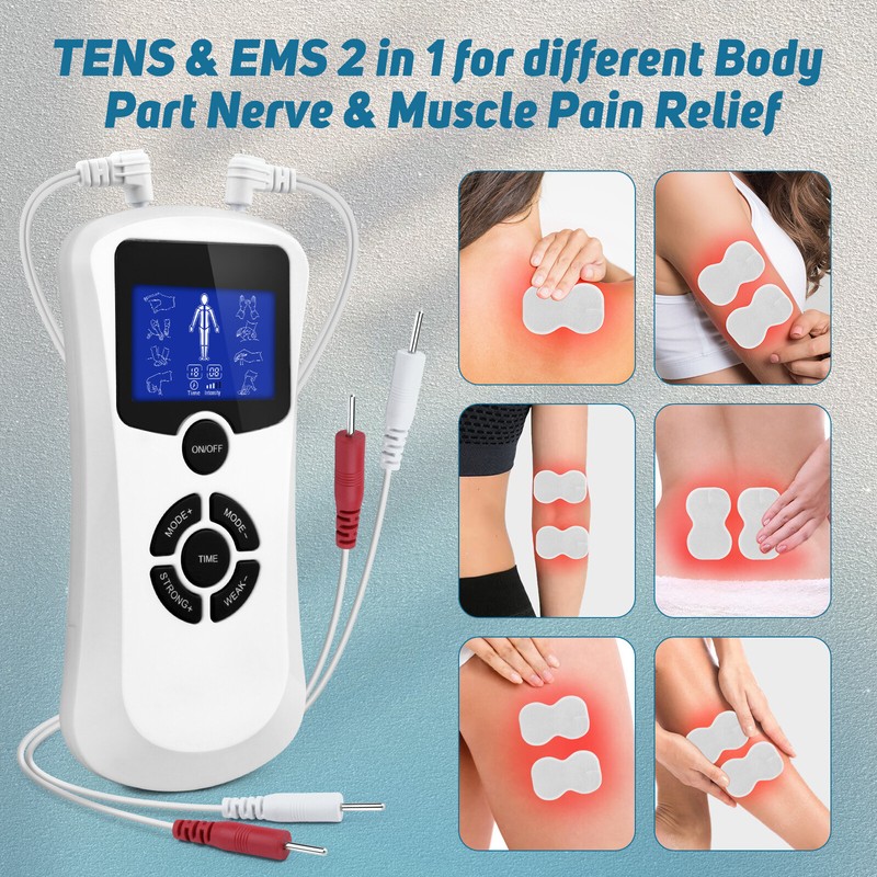TENS Unit Muscle Stimulator Machine Pain Reliever Body Back Legs Massager Device