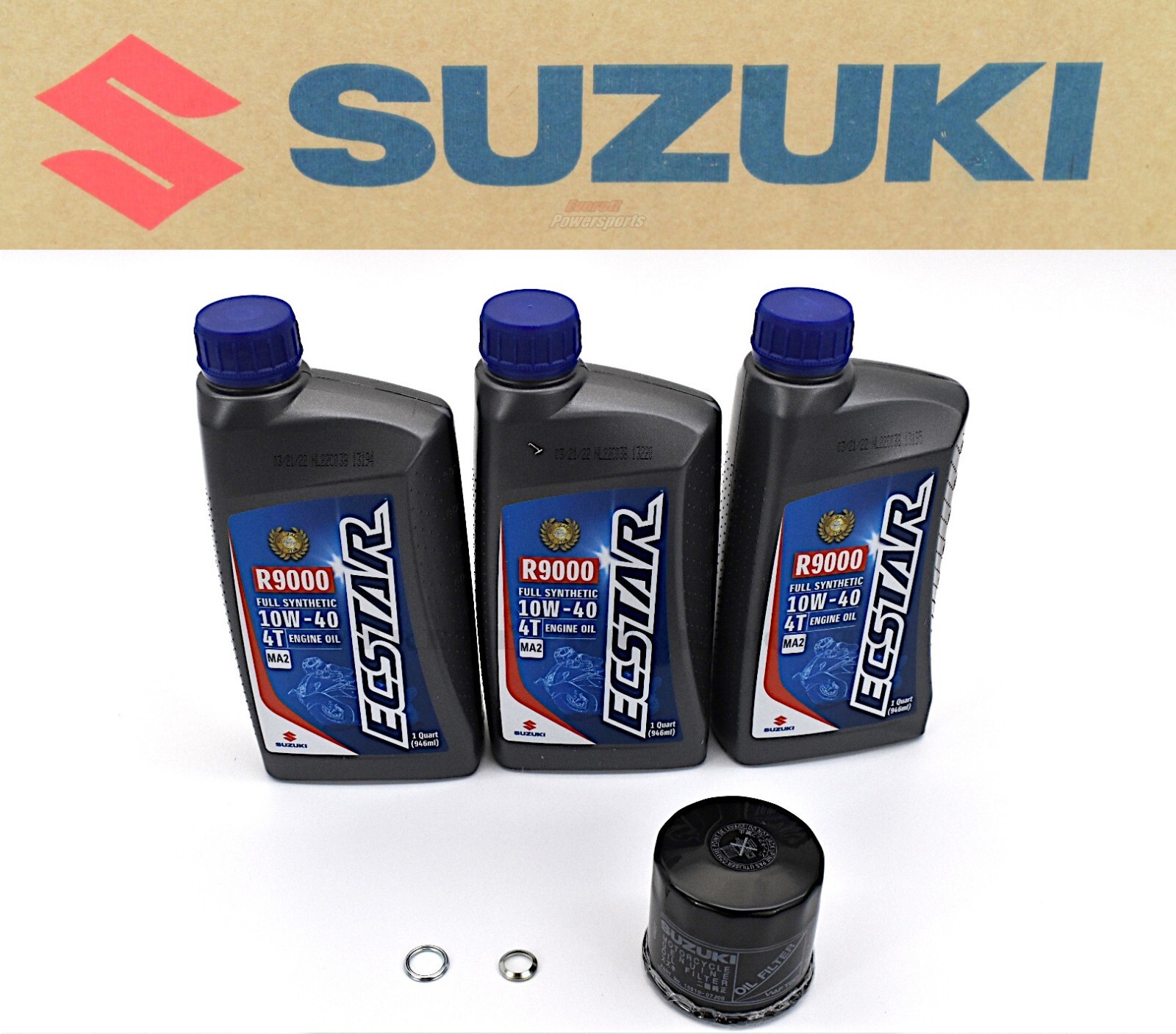 Oil Change Kit ECSTAR 10w40 x3 Quarts SFV650 Gladius 0915 OEM Suzuki 