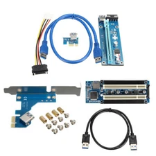 PCI-E Express X1 to Dual PCI Riser Extend Adapter Card USB 3.0 PCI-E 1x to 16x