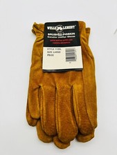 Vintage Wells Lamont Grips Brushed Pigskin Leather Gloves Size Large Style 1139L