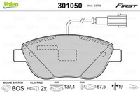 Valeo 301050 Bremsbelagsatz, Scheibenbremse FüR Abarth Fiat Lancia Opel