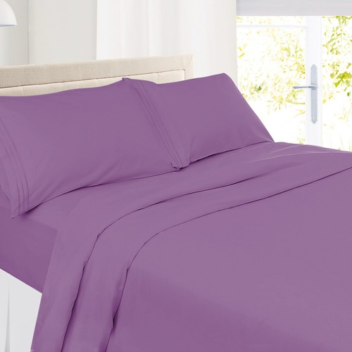 Ensemble de 4 draps de lit 1800 Queen ou King ultra doux microfibre poche profonde - Photo 154/360