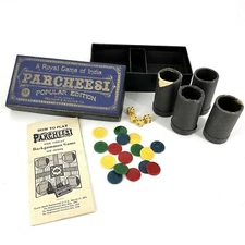 Vintage Parcheesi Game Box Pieces Instructions 1938 Selchow & Righter Co