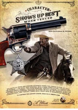 2010 A. UBERTI 1873 CATTLEMAN EL PATRON REVOLVER PRINT AD, SIX SHOOTER GUN AD