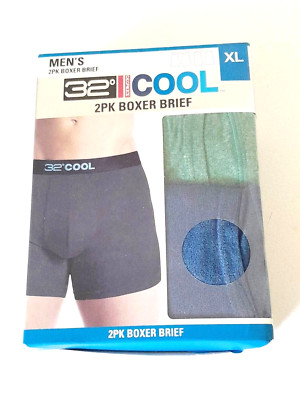 32 DEGREES COOL Mens 2PK Active Mesh Quick Dry Performance Boxer