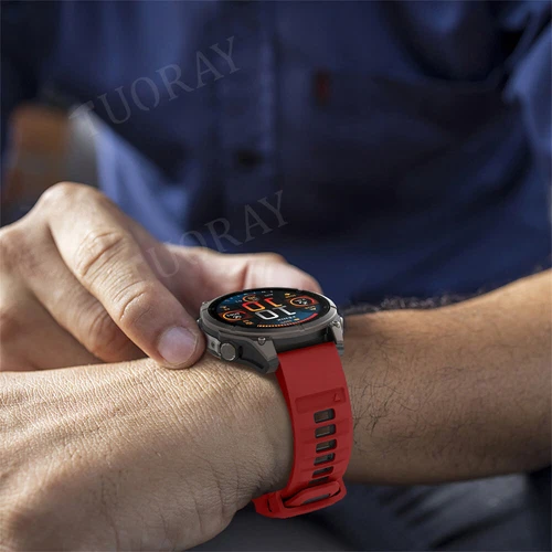 Quick Fit Strap For Garmin Fenix 8 E 7 7X 6 6S 6X 5X 5Plus 3 Silicone Watch Band - Picture 66 of 71