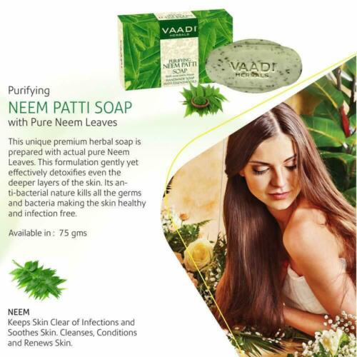 Vaadi Herbals Purifying Neem Patti soap with essential oils 75g l734 - Picture 3 of 3
