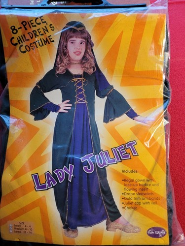 Children's Renaissance Costume Lady Juliet Size 8-10  - Picture 1 of 7