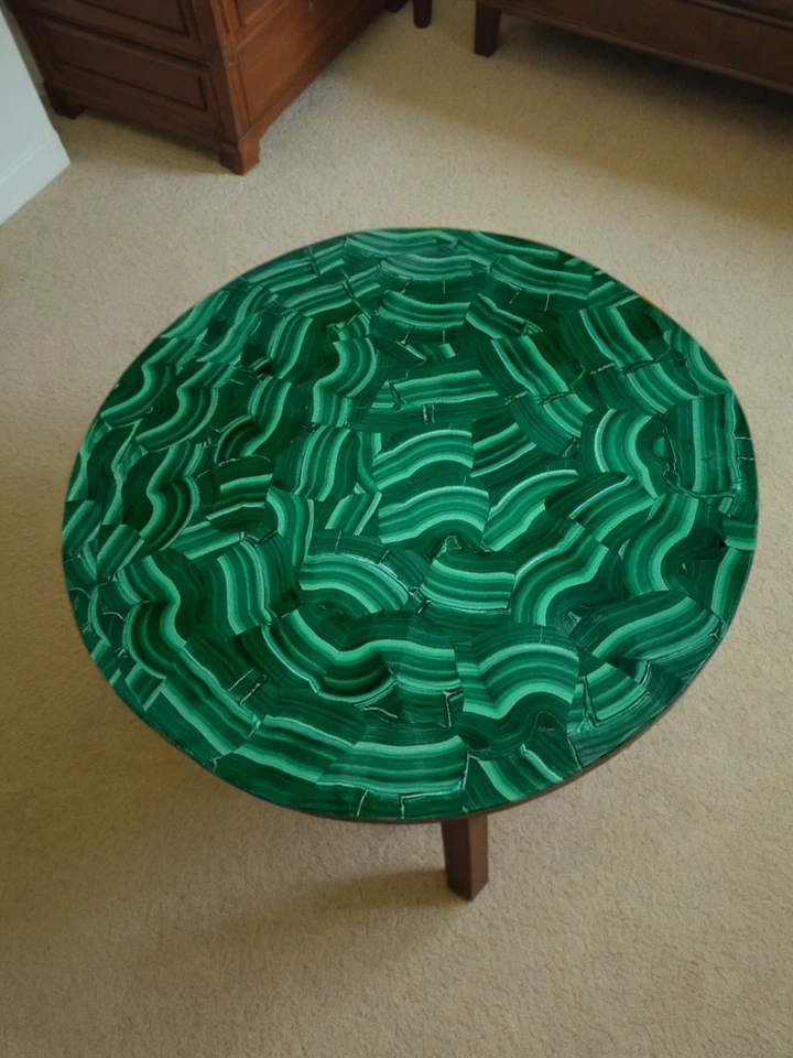 Exquisite Green Malachite Coffee Table – Luxury Gemstone-Inspired Design - Image 4 of 4