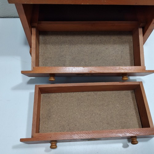 Vintage Puppenkommode aus Holz m. Spiegel 2 Schubladen - Bild 4 von 8