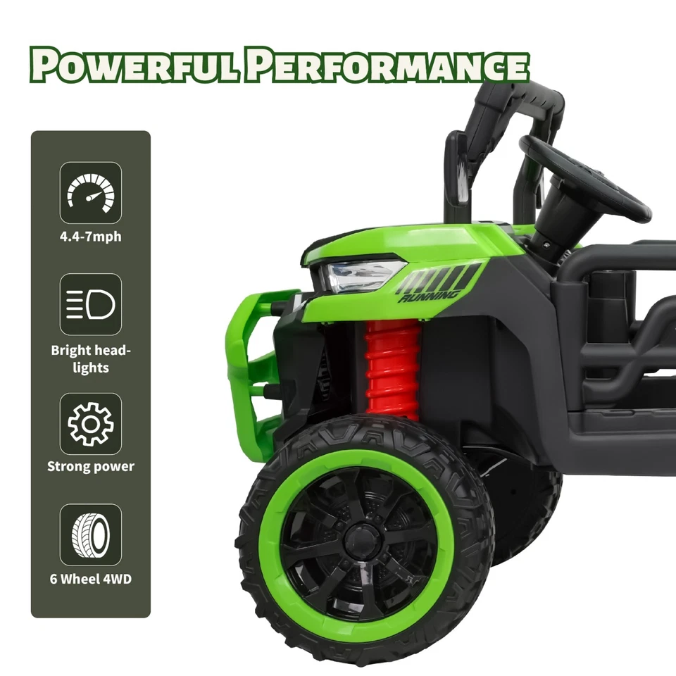 Camión de volteo eléctrico de 2 plazas para niños 24 V 4x4 todoterreno UTV con MP3 remoto Foto 4 de 4