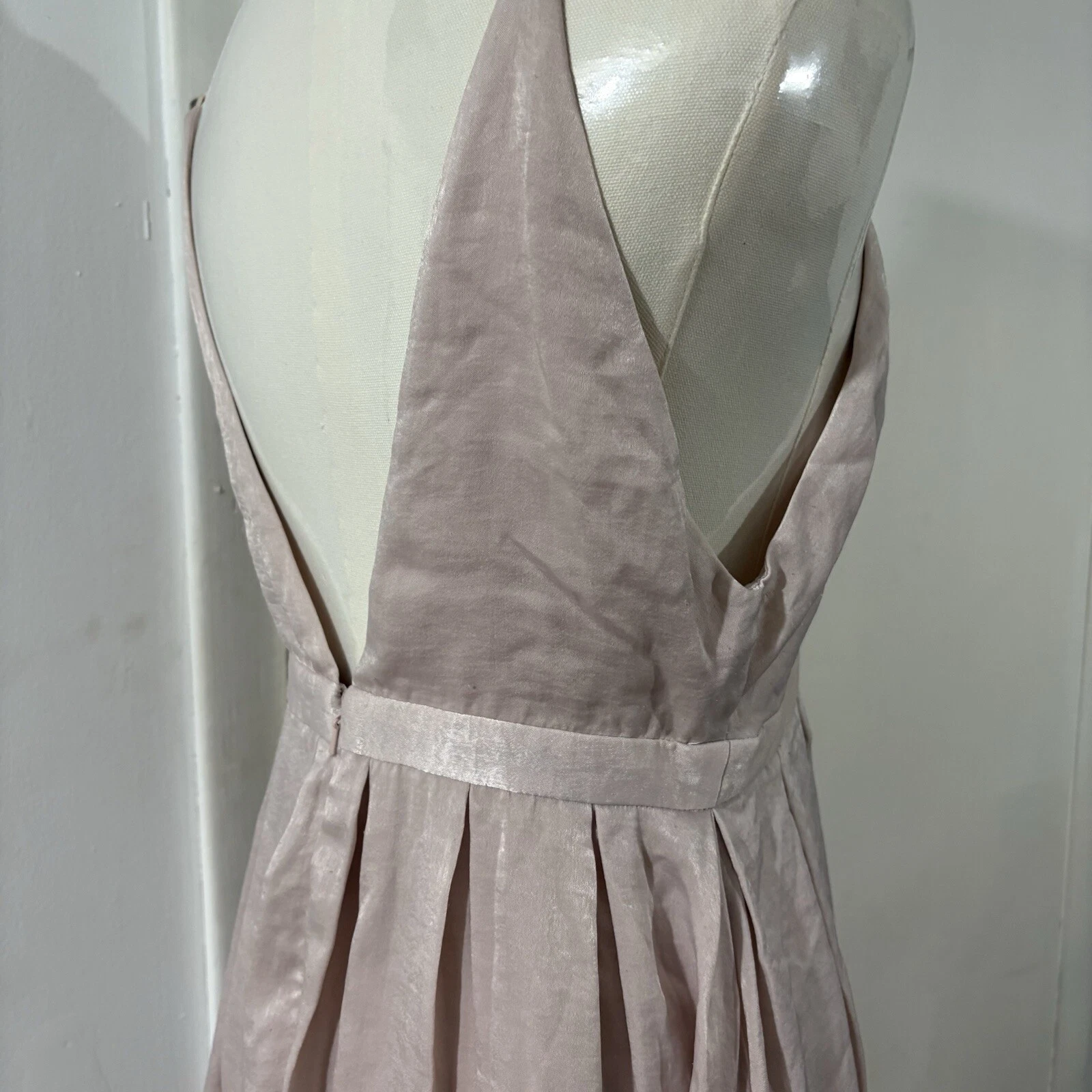 VALENTINO Free People Mini Abito Donna Gabbys Party Tutta la Notte Raso Taglia 6 Rosa Blush