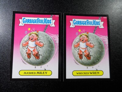 SP Black Border Miley Cyrus Wrecking Ball Spoof 2 Card Set Garbage Pail Kids