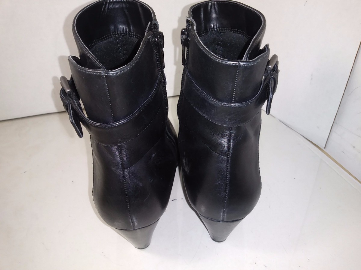 ECCO Black Leather Ankle Boots Side Zip Shock Point EU 41 Men’7.5 Women 9 Women main image 4