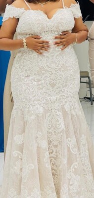 white lace dress wedding ZAPAKA Women White Lace Dress High-low Beach Wedding Dress, White / US12 main image 0