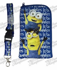 Minions Detachable Lanyard Zipper Wallet ID Pouch and Phone Holder Royal Blue 