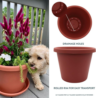 AKRO-MILS Classic Pots, 9'' outside Dimension, Clay