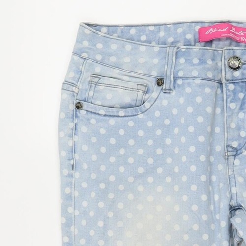 Blind Date Damenjeans blau gepunktete Baumwolle gerade Größe 30 Zoll L26 normal - Bild 6 von 12