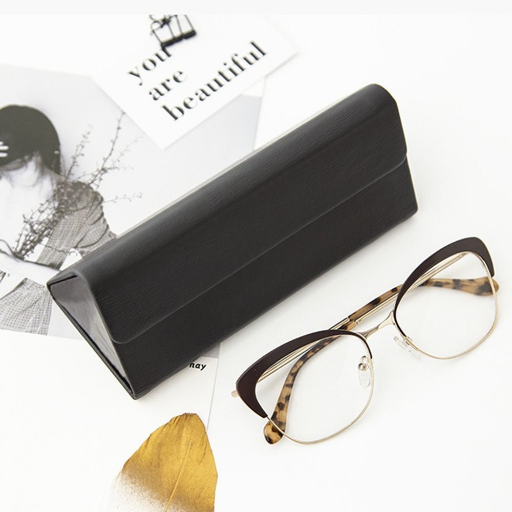 PU Leather Folding Glasses Case Triangle PU Eyeglass Case Eyewear Bag