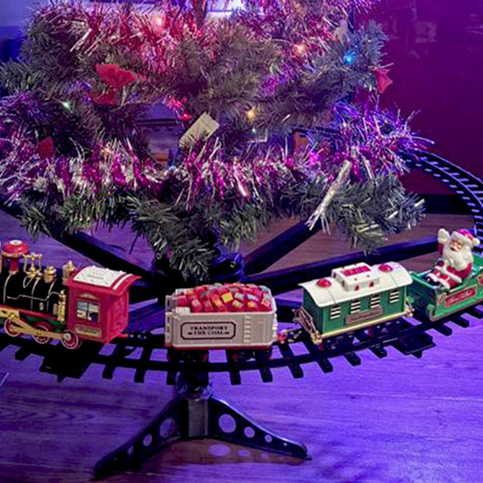 Christmas Tree Train Set Around Tree Lights Musical XMAS Decor eBay