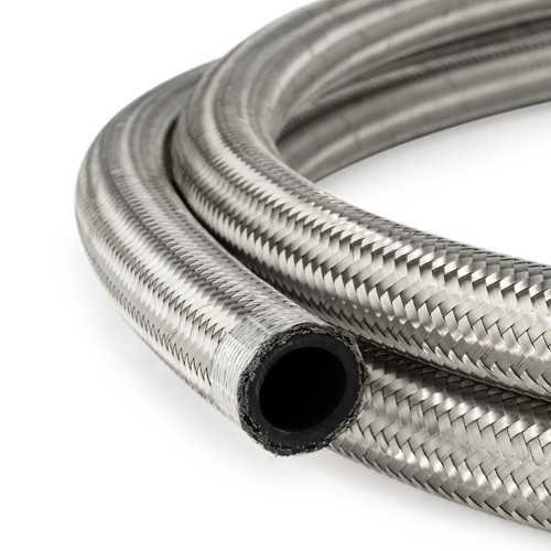 2x 1000mm AN10 HEL geflochtene Edelstahl Ölkühlerschläuche Leitungen - gerade & 90° -10 - Bild 2 von 3
