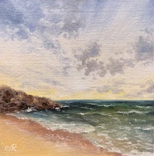 Original Oil Painting Seascape Art Sunset Painting Sky Wall Art