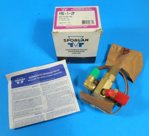 Sporlan Thermostatic Expansion Valve FRE-1-ZP 3/8 x 1/2 SAE Flare