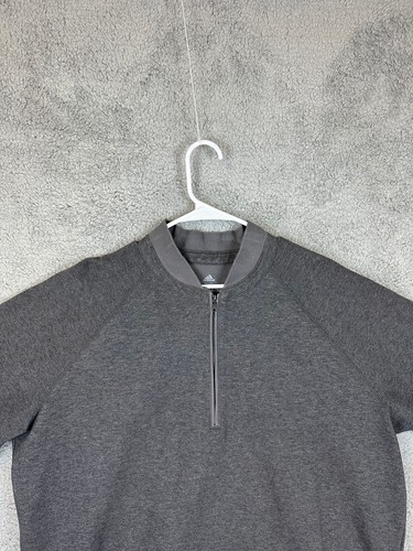 Adidas Sweatshirt Mens 2XL Gray 1/4 Zip Pullover Golf Mock Neck Casual