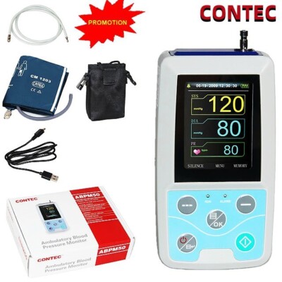 ABPM50 24Hour Blutdruckmessgerät für Erwachsene Manschette Analyzer Recorder Neu