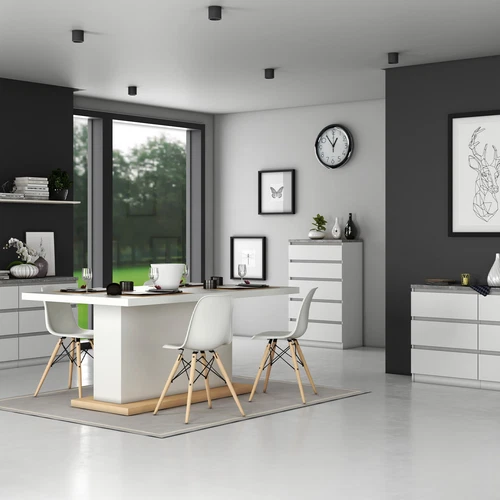 Kommode mit 3/4 Schubladen Sideboard Weiß Anrichte Holz Möbel Schubladenschrank - Bild 15 von 26