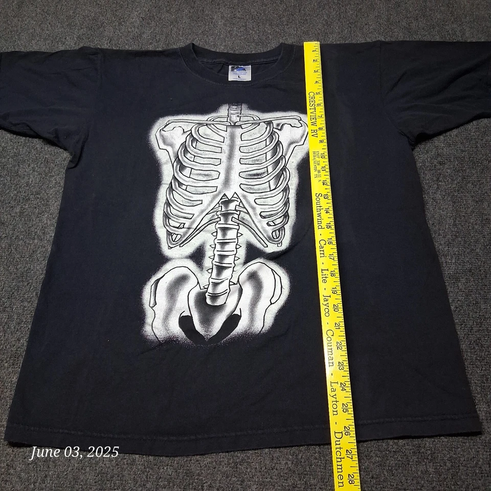Camiseta De Colección Royall Avalon Rib Cage Esqueleto Talla Grande Negra Foto 4 de 4