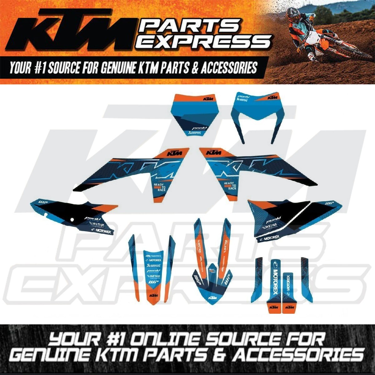 NEW OEM KTM FACTORY GRAPHICS KIT 125 250 300 350 450 SX XC SXF XCF