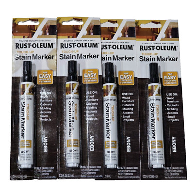 4 Pack Rust-oleum Touch Up Stain Marker Ebony For Wood Furniture Cabinets