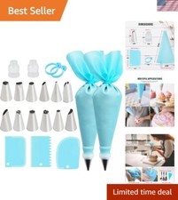 Professional Cake Decorating Set with Silicone Piping Bags & 12 Stainless Tips