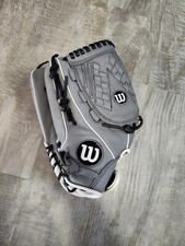 Wilson A500 12.5 inch Genuine Leather Grey Baseball Glove Left Hand Throw LHT