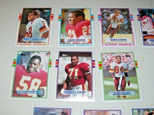 1989 Topps Washington Redskins Team Set of 14 Monk Marshall Clark Rypien RC - Foto 3 di 4