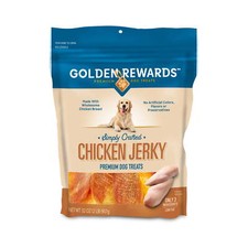 Golden Rewards Chicken Flavor Premium Dry Jerky Treats for All Dogs, 32 oz