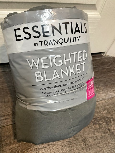 Essentials by Tranquility Grey 12 Pound Weighted Blanket 48in X 72in