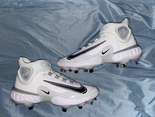 NIKE MENS ALPHA HUARACHE ELITE 4 WHITE/BLACK METAL BASEBALL CLEATS SIZE 7 NWOB