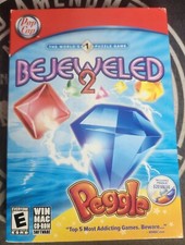 Bejeweled 2 With Peggle PC Game Windows/Mac, 2009 New In Slip Cover