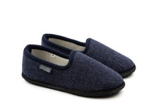 LOWENWEISS slippers closed felt wool glove moccasins Tyrolean blue an