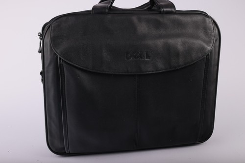Dell Deluxe Leather Shoulder Messenger Case Bag Black Laptop Bag - 第 1/6 張圖片