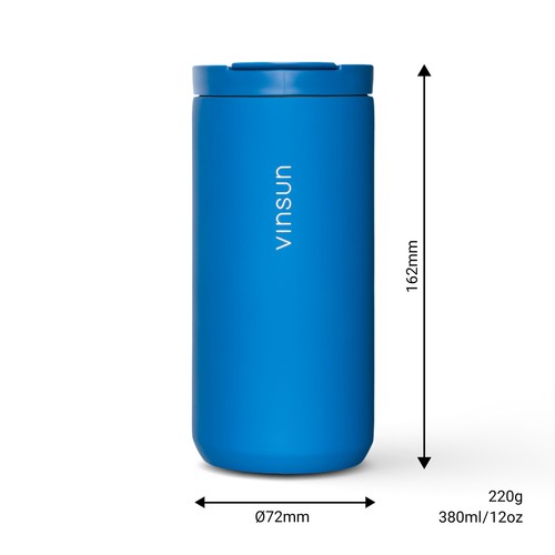 Thermobecher Edelstahl 380ml Kaffee Becher Trinkbecher Isolierbecher Tee Vinsun - Bild 3 von 6